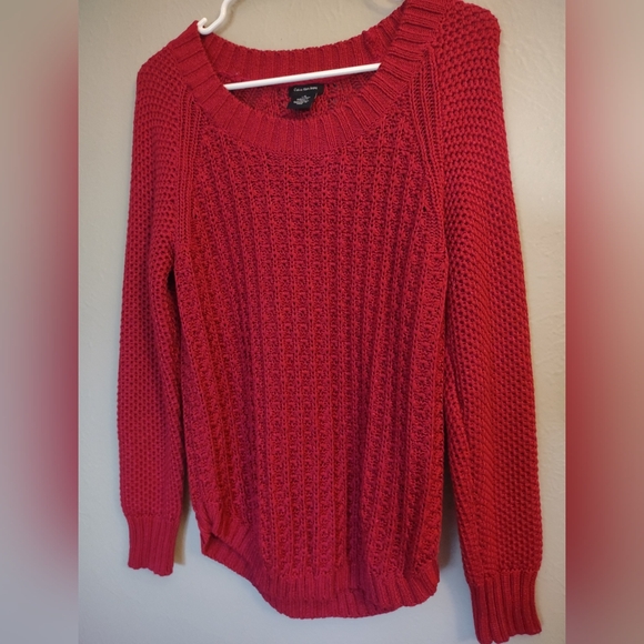 Calvin Klein Jeans Red Chunky Cable Knit Sweater - Picture 5 of 12